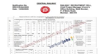 Central Railway Recruitment 2026 for Cultural Quota and Other Vacancies at cr.indianrailways.gov.in
