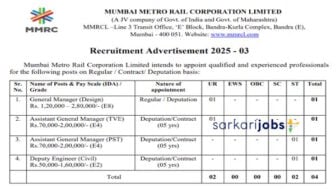 Mumbai Metro Rail Recruitment 2026 for General Manager / HR and Other Posts